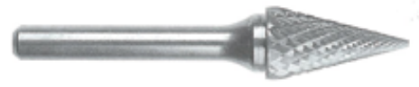 6mm x 13mm Carbide Burr (Ball Nosed Cone), 1/8" Shank, Double Cut - 4240D-8 by Garryson