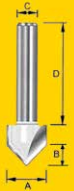 Truacut Router Bit for Vee Groove Aluminium Composite Material & Plaster Board T128LB