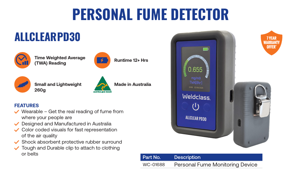 Weldclass Welding Fume Monitor ALLCLEAR® PD30