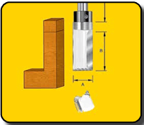 Truacut Router Bit Inverted Flush Trim TB8216S 12.7 x 9.5 Hinge Settin