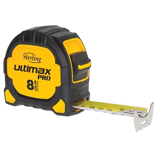 Ultimax Pro Tape Measure: 8m Metric Wide Blade - TMFX8027 by Sterling