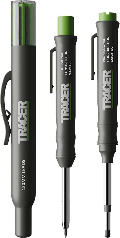 Deep Hole Construction Pencil, Permanent Marker Pen & 120mm Lead Set by Tracer