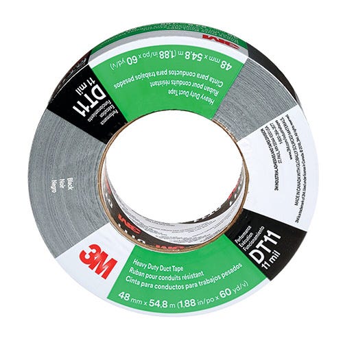 All Purpose Duct Tape DT8, Black, 48mm x 22.9m - UU009628221 by 3M
