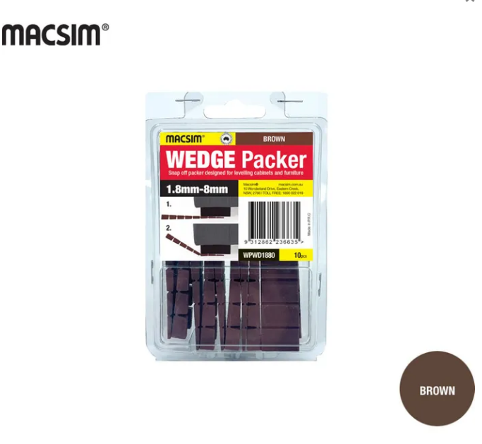 1.8 - 8.0mm Wedge Packer Brown WPWD1880 by MACSIM