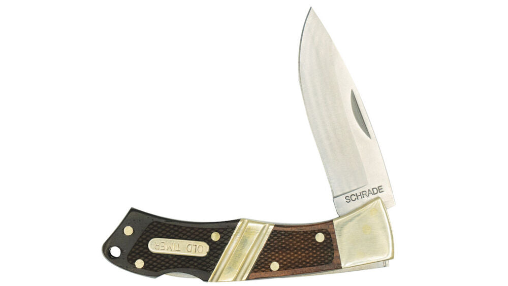 Schrade Old Timer 28OT Mountain Beaver Jr. 6.1in S.S. Traditional Lockback Folding Knife with 2.5in Clip Point Blade and Wood Handle