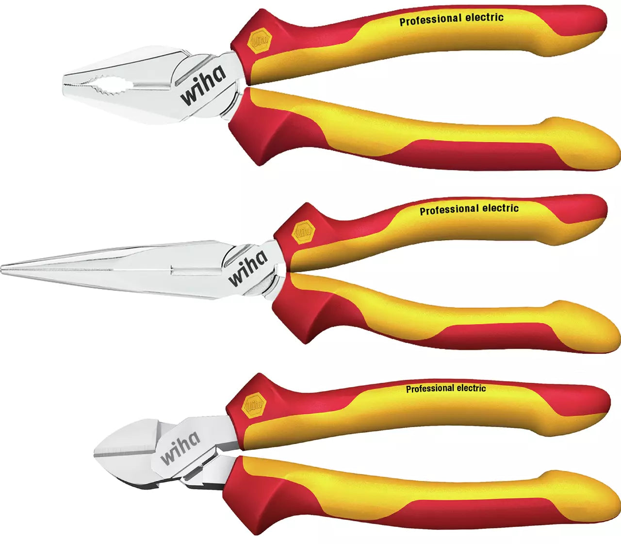 Wiha 3Pce Plier Set Professional Electric 26852
