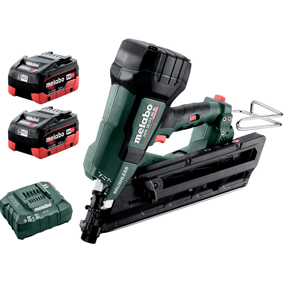 18V 5.5Ah Brushless Cordless Framing Nailer Kit - AU61209000 by Metabo