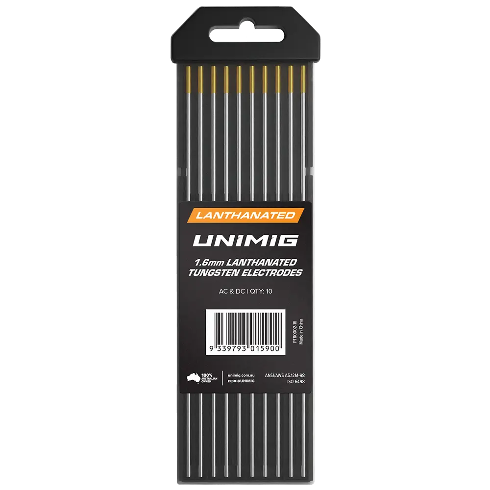 Unimig Lanthanated Tungsten Gold 1.6Mm Qty 10 Ptr0002-16