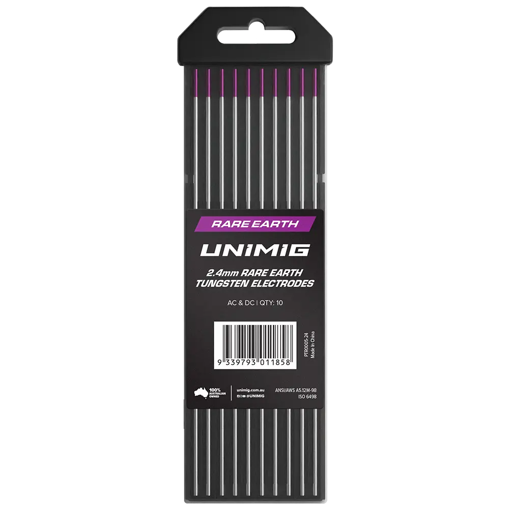 Unimig Rare Earth Tungsten Purple 2.4Mm Qty 10 Ptr0005-24