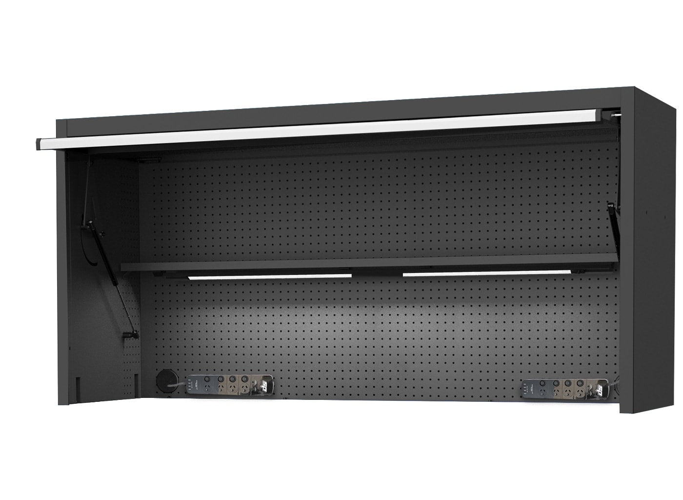 73" USA Sumo Series Wide Power Top Hutch Shelf, Pegboard, Light by SP Tools