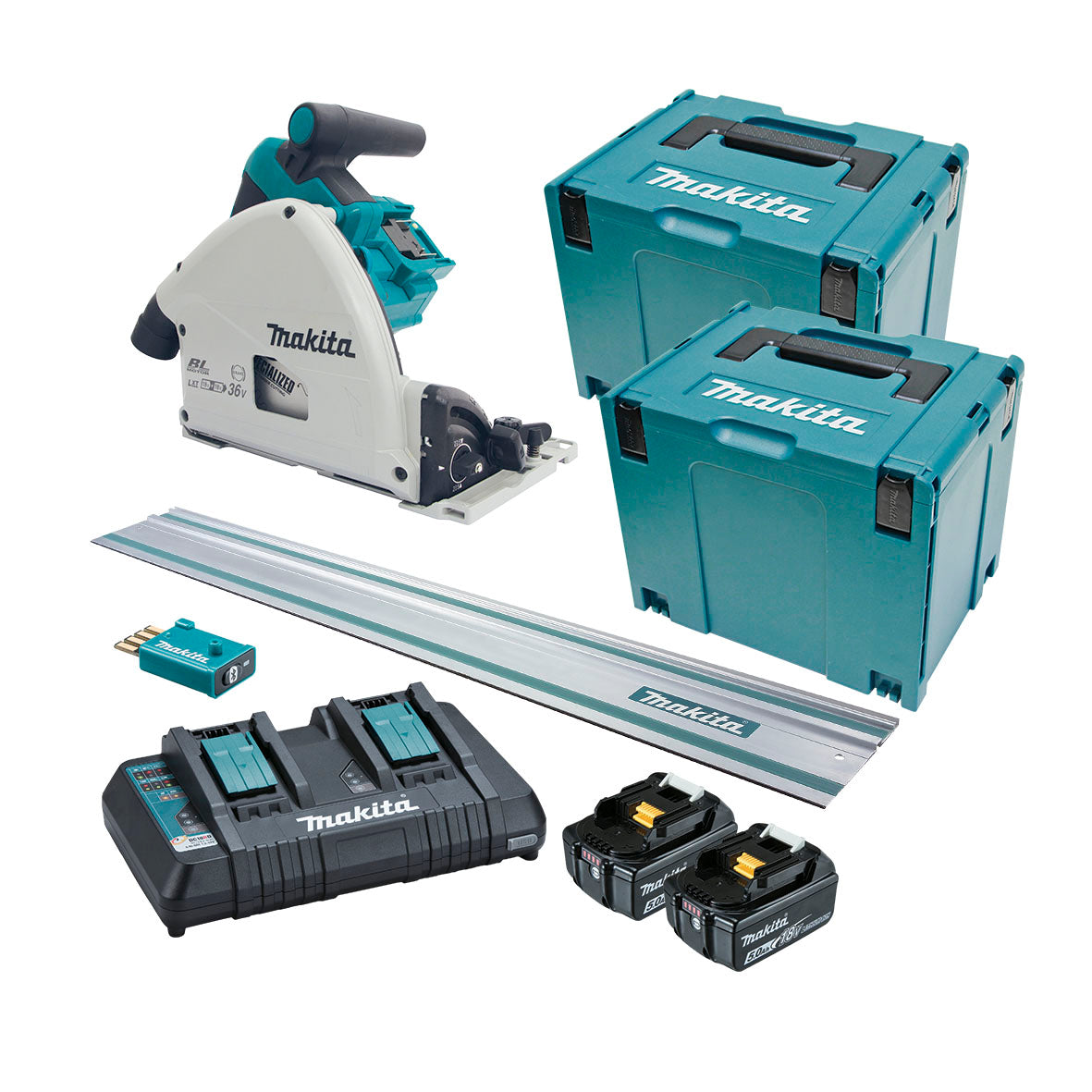 18Vx2 165mm (6-1/2") Brushless AWS Plunge Cut Circular Saw Kit DSP601PT2JUT by Makita