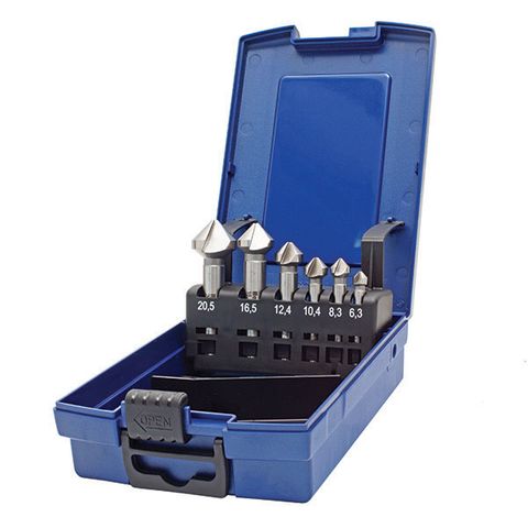 Countersink Set, 6Pce, 3 Flute 90 Degree, 3-20.5mm - STSET-01 by ITM