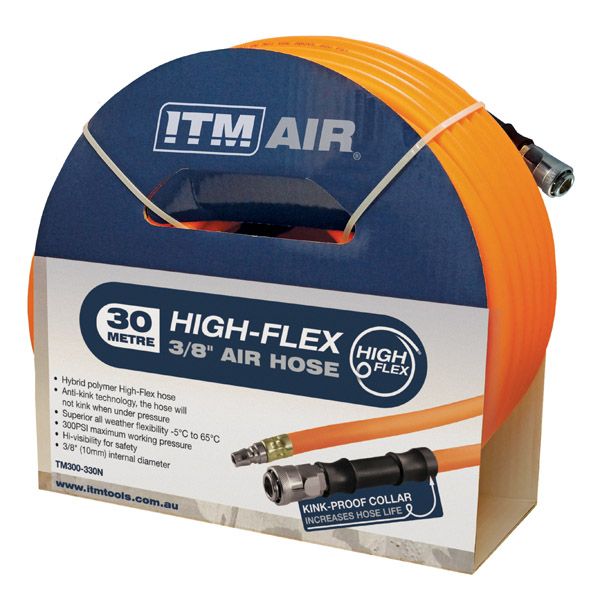 10mm x 30m Hybrid Polymer Air Hose with Nitto Fittings TM300-330N by ITM