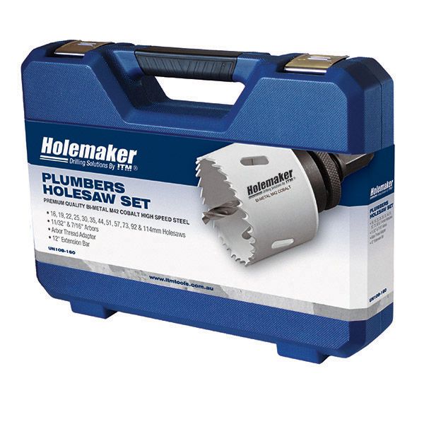 Plumbing Hole Saw Kit 16Pce Holemaker UN108-160 by ITM