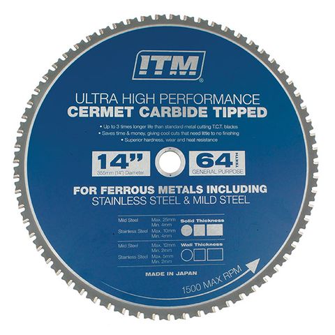 350mm Cermet Carbide Metal Cutting Blade by ITM
