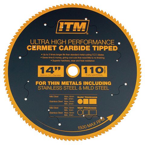 350mm Cermet Carbide Metal Cutting Blade by ITM
