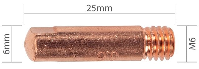 Weldclass MIG Tips BZL M6x6 (Binzel Style)