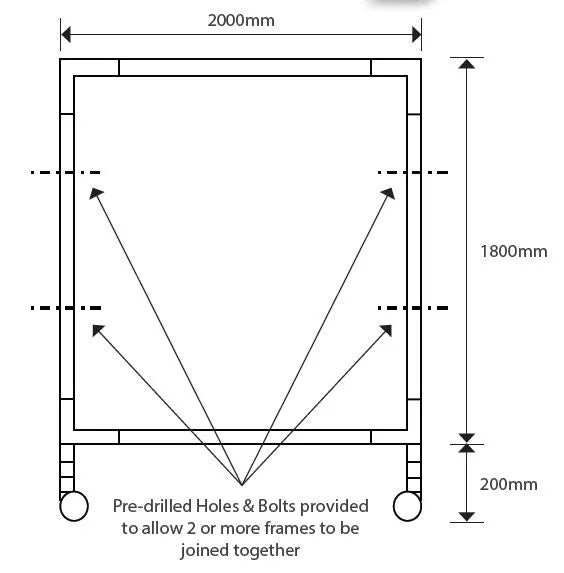 Welding Curtain & Frame Kit Heavy Duty by Weldclass  1.8m x 2m Red WC-03235K