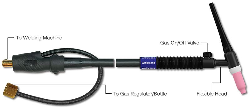 Weldclass TIG Torches Standard with Valve
