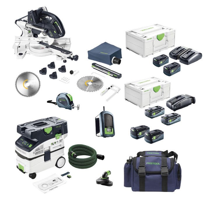 *Limited Edition - Available until 31/3/25* Festool KSC 60 KAPEX 18V Cordless 216mm Slide Compound Mitre Saw Ultimate Set F29023