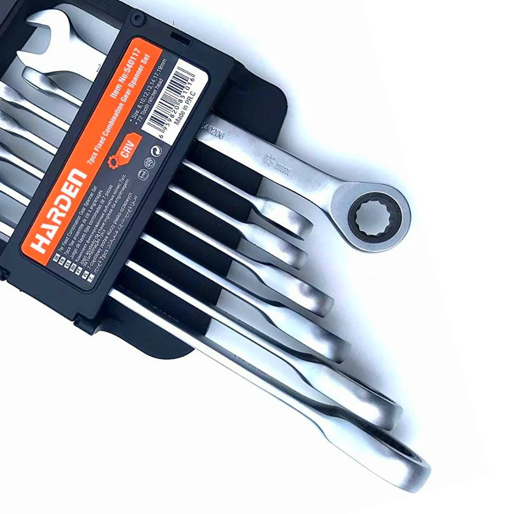 Harden 7Pce Fixed Combination Gear Spanner Set 540117