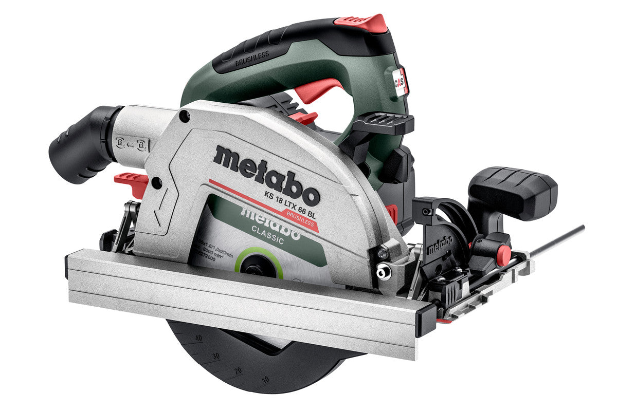 18V 165mm Brushless Circular Saw Bare (Tool Only) KS 18 LTX 66 BL (611866850) by Metabo