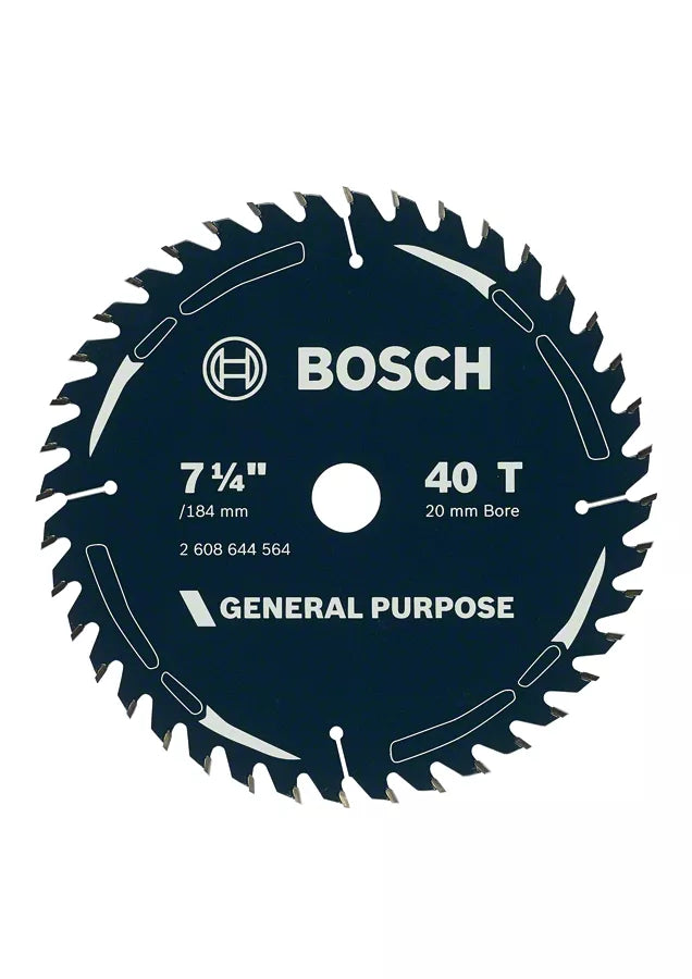 Bosch 184mm (7-1/4") x 20 x 40T General Purpose Circular Saw Blade 2608644564