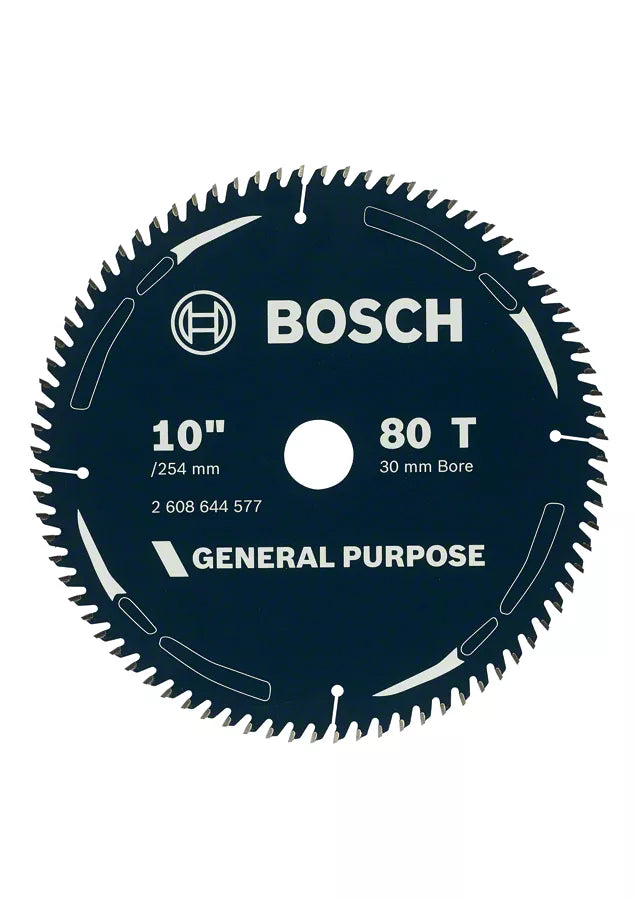 Bosch 254mm (10") x 30 x 80T General Purpose Circular Saw Blade 2608644577