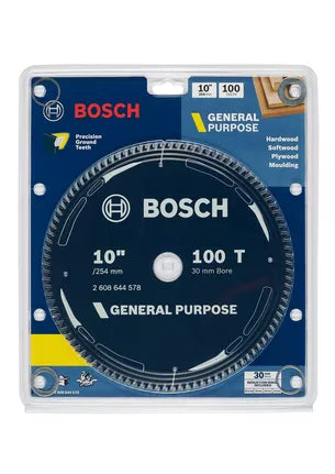 Bosch 254mm (10") x 30 x 100T General Purpose Circular Saw Blade 2608644578