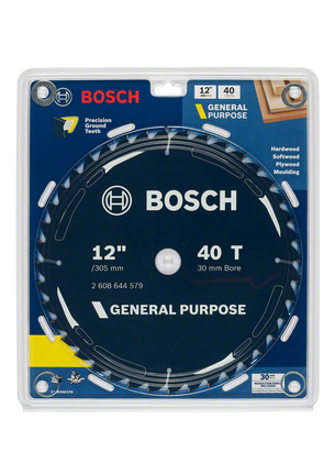 Bosch 305mm (12") x 30 x 40T General Purpose Circular Saw Blade 2608644579