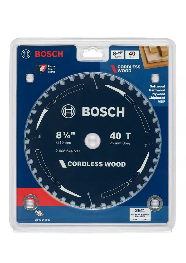 Bosch 210mm (8-1/4") x 25 x 40T Circular Wood Saw Blade 2608644593