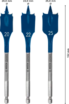 Bosch EXPERT 3Pce Self Cut Speed Spade Drill Bit Set 2608900331