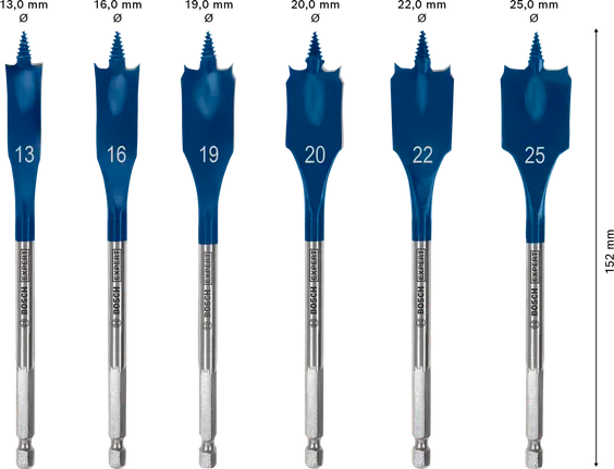 Bosch EXPERT 6Pce Self Cut Speed Spade Drill Bit Set 2608900333