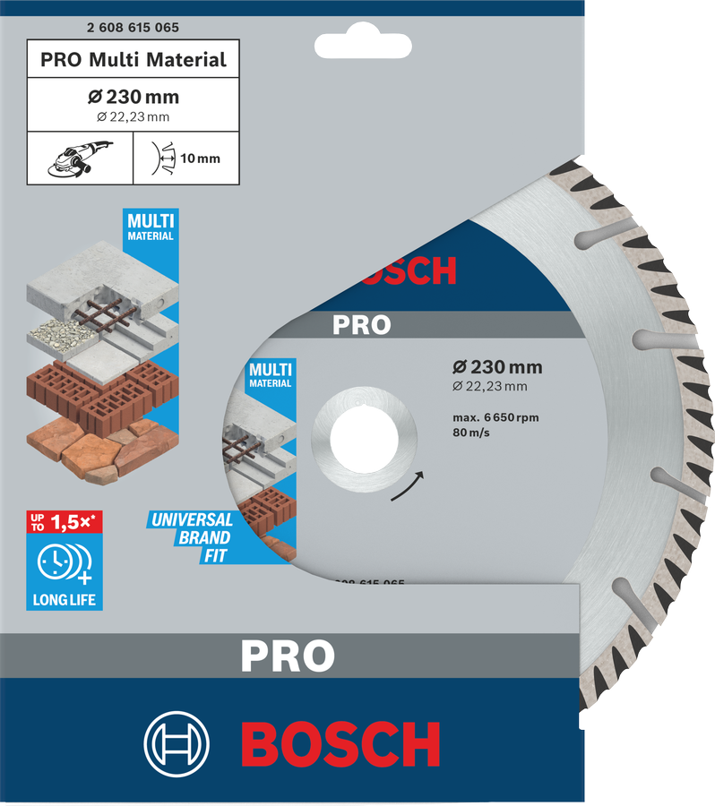 Bosch 230mm x 22.23mm PRO Multi Material Diamond Disc 2608615065