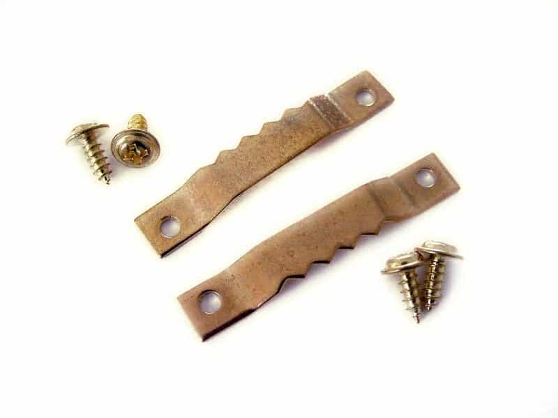 Brass Plated Saw Tooth Hangers with screws (10 Pce)