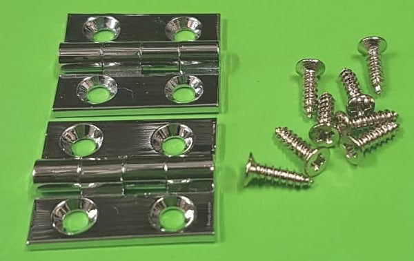 Hardware for Creative Finishes Chrome Plated 1 1/2″ x 7/8″ Butt Hinges BH09CP