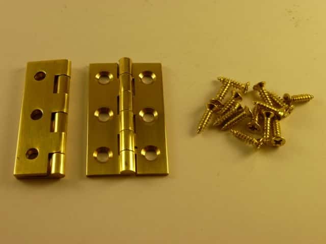 Hardware for Creative Finishes 1 1/2″ x 7/8″ Solid Brass Polished Butt Hinges