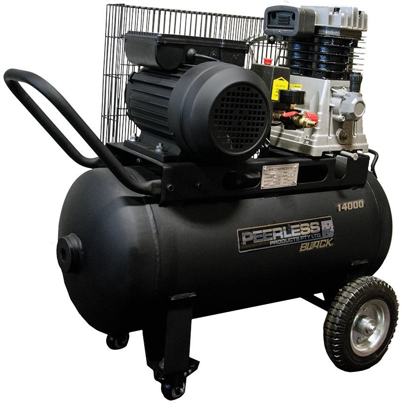 Single Phase Belt Drive 10Amp 2.5HP 220LPM Air Compressor PB14000 by Peerless