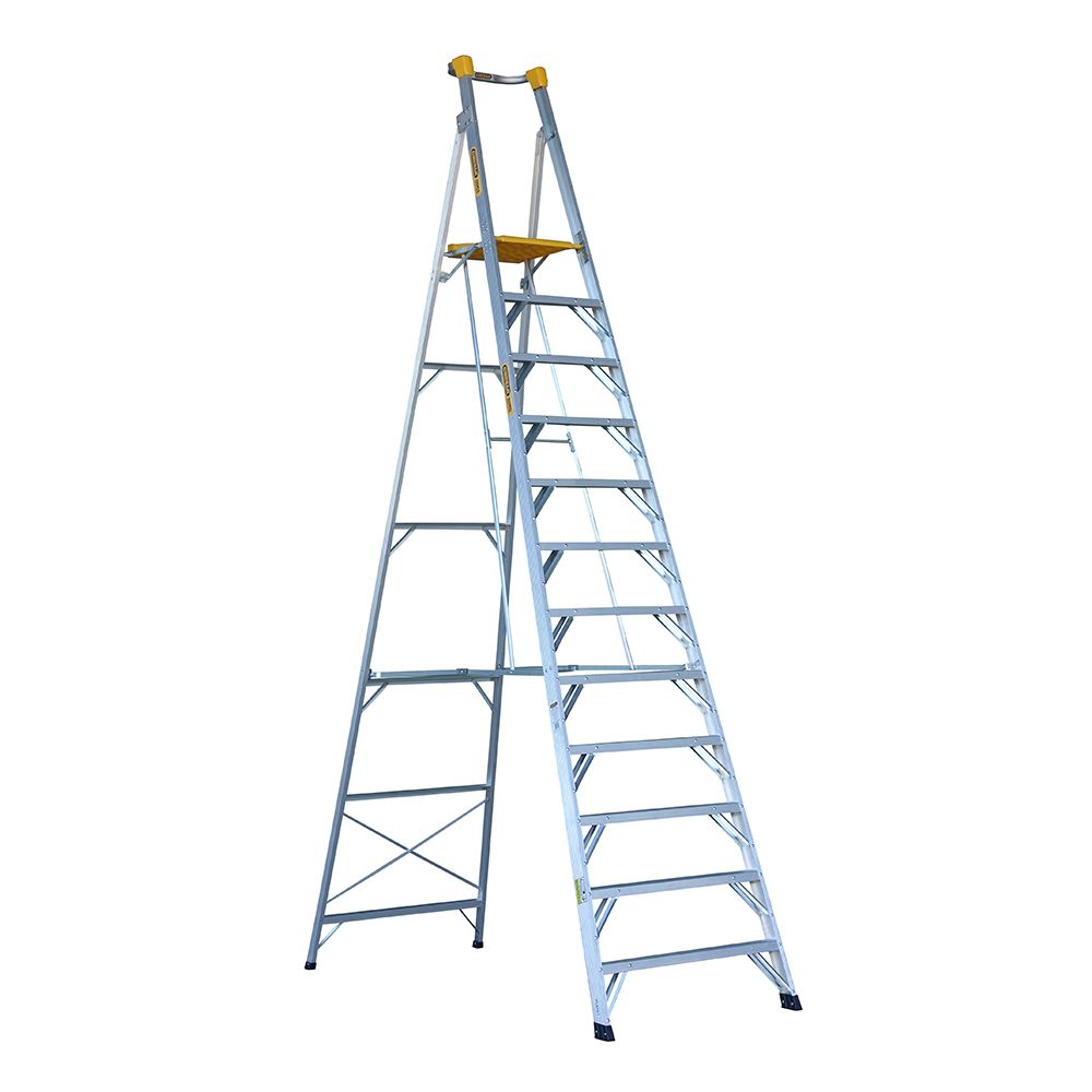 3.6m 12 Step Platform Ladder 150kg Industrial PL012-1 by Gorilla