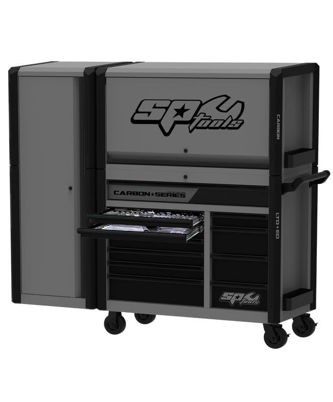 SP Tools Power Hutch Tool Kit Combo with Side Cabinet 278Pce - Metric & SAE SP59562X *Limited Edition Carbon Series*