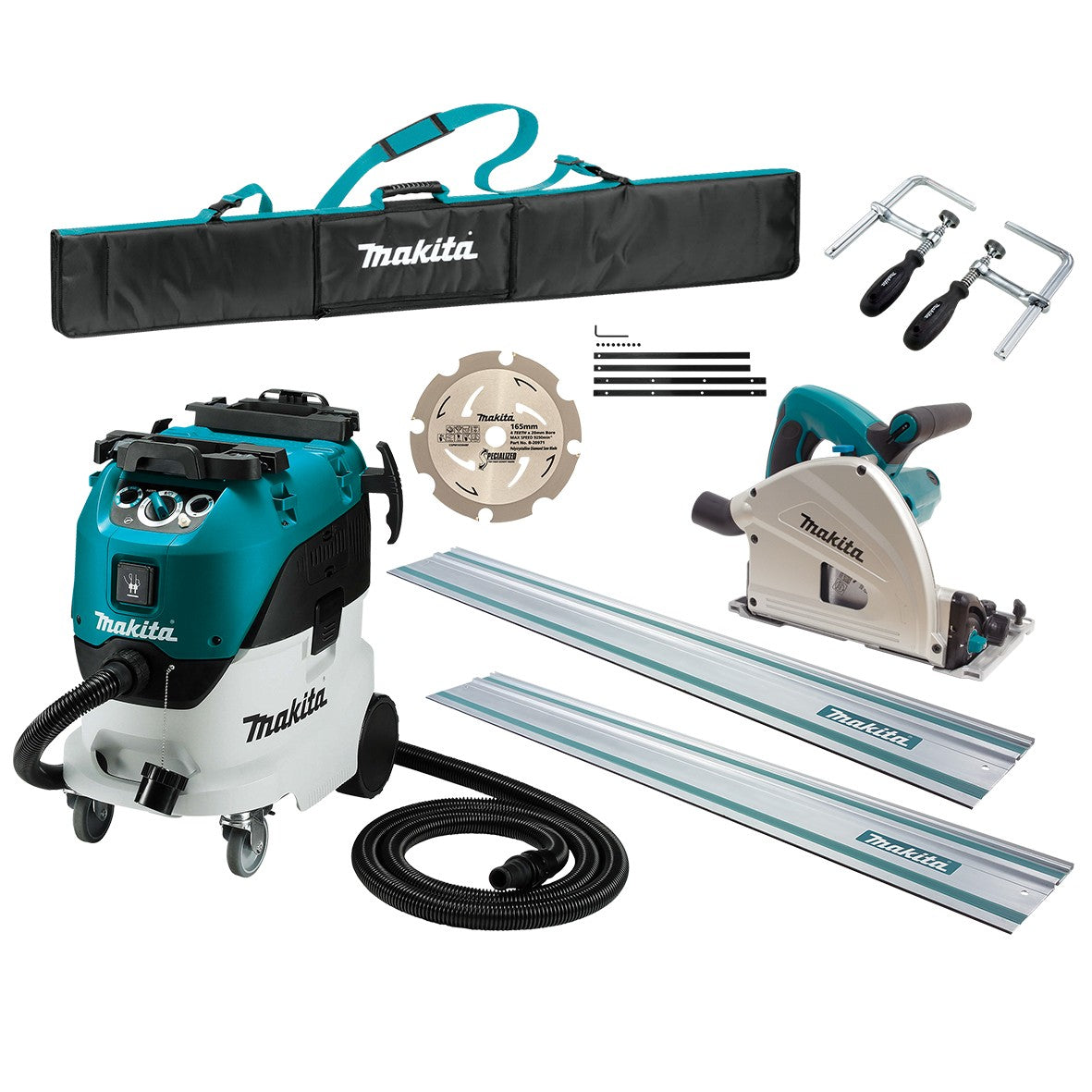 165mm (6-1/2") Plunge Cut Circular Saw + 42L M-Class Wet/Dry Vacuum Kit SP6000JT2X-VC42MX2 by Makita