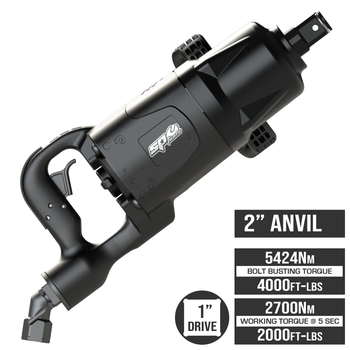 SP Tools 5424Nm 1”Dr Air Impact Wrench | 2" or 8" Anvil SP9880