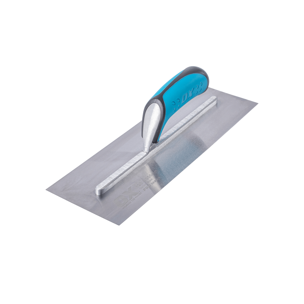 OX Pro Carbon Steel Plastering Finishing Trowel with Rubber Grip OX-P010911 / OX-P010914