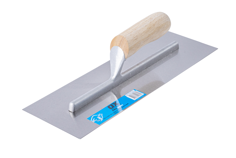 OX Trade Carbon Steel Plastering Finishing Trowel with Timber Handle OX-T017211 / OX-T017214