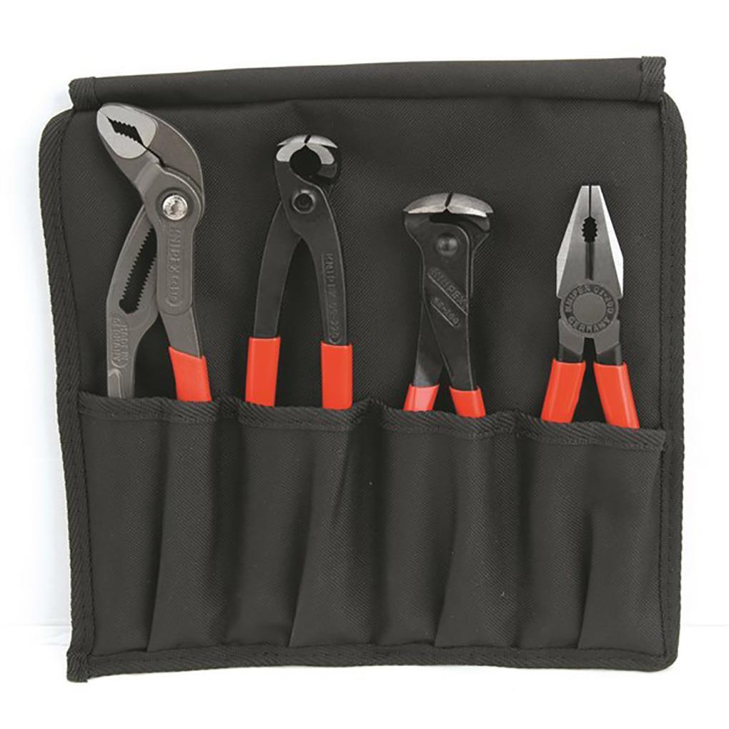 Concreters Nipper & Plier Tool Roll Set 4Pce 0060 by Knipex