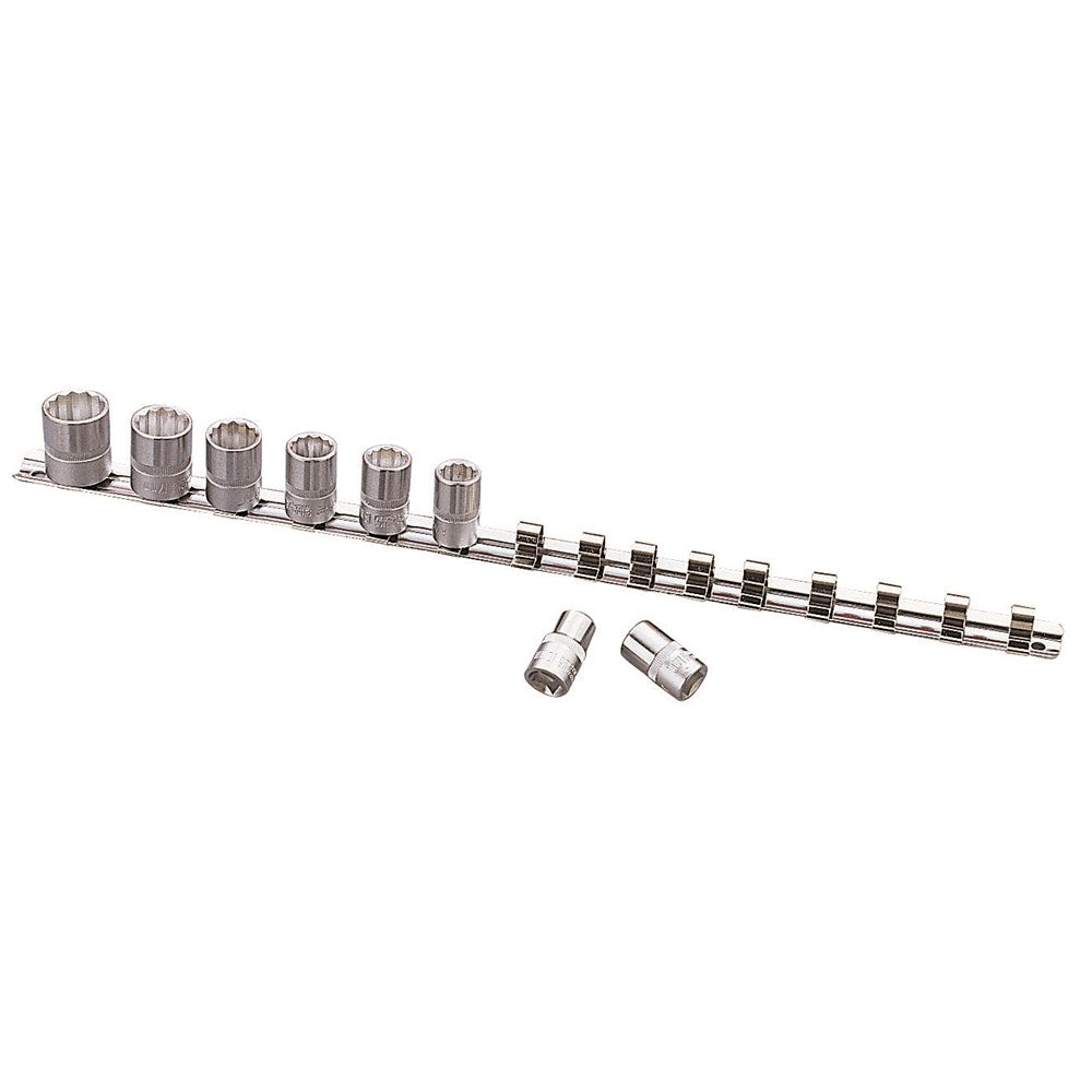 1/2" Drive Imperial Socket Rail including 15 Clips 1010 by Supatool
