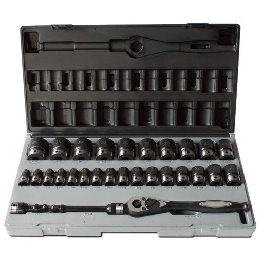 29Pce 1/2" Drive Metric Standard Dual Action Impact Socket Set 10242901 by Action
