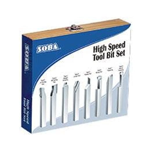 8Pce 10 x 10 x 80mm High Speed Metal Lathe Tool Bit Set 130030 by Soba