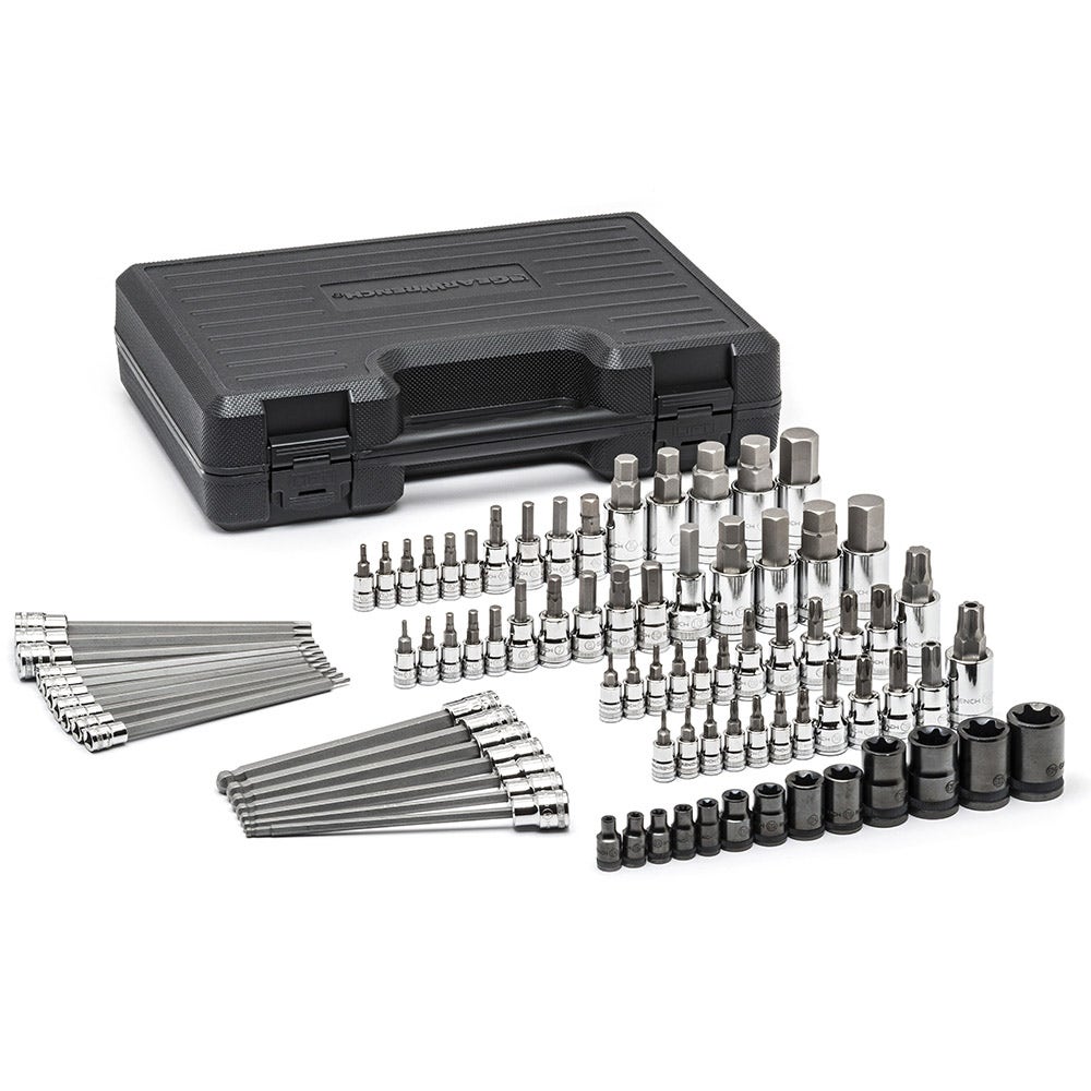 84Pce 1/2" + 1/4" + 3/8" Drive Imperial/Metric Hex and Torx Bit Socket Set 80742 by Gearwrench