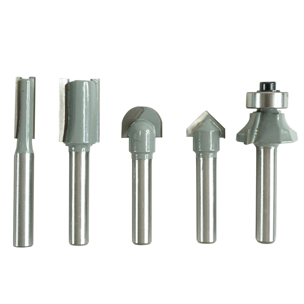 6mm (1/4") Shank TCT Router Bit Set (5Pce) 13725 by Work Force